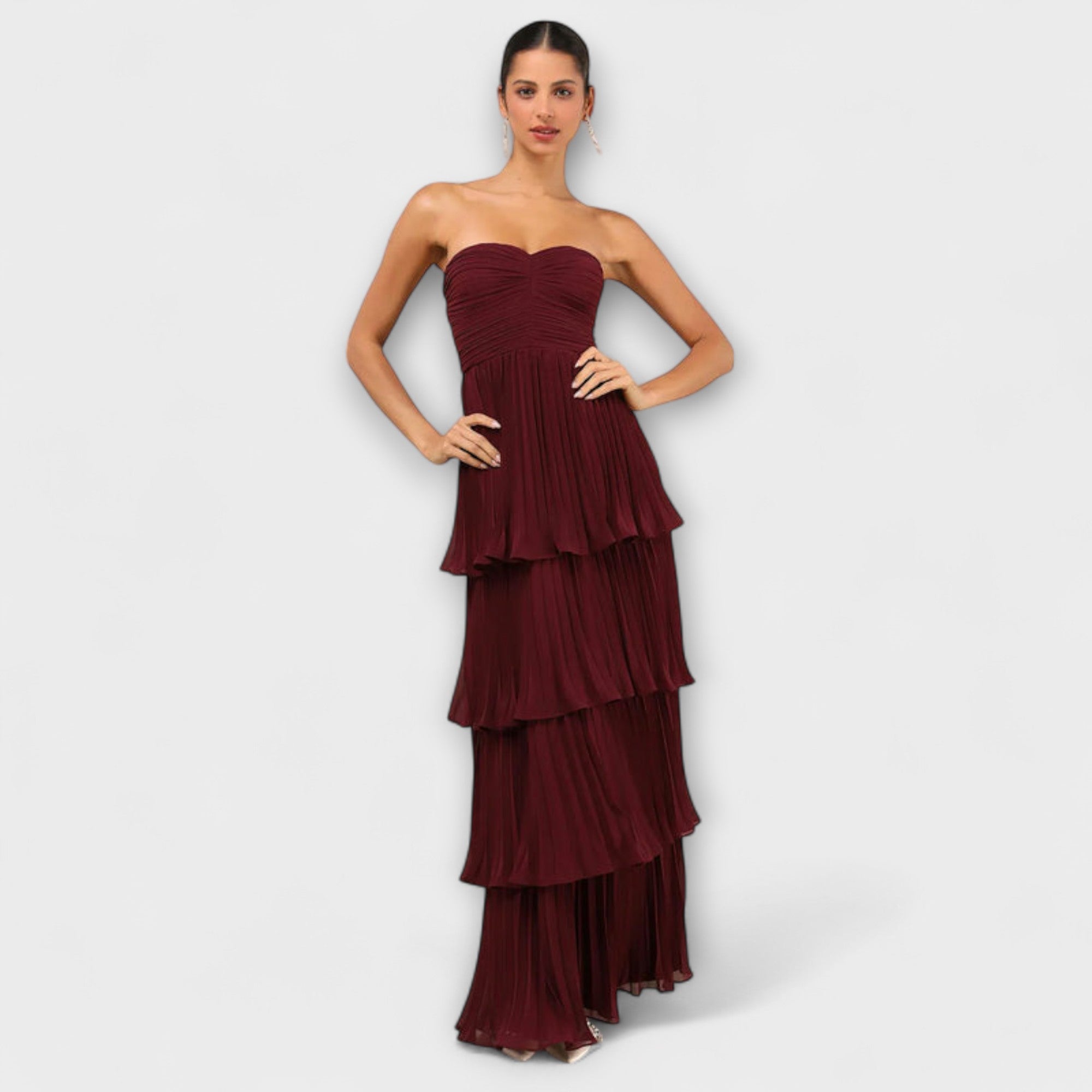 Lorena - Vestido maxi sin mangas con plastificación