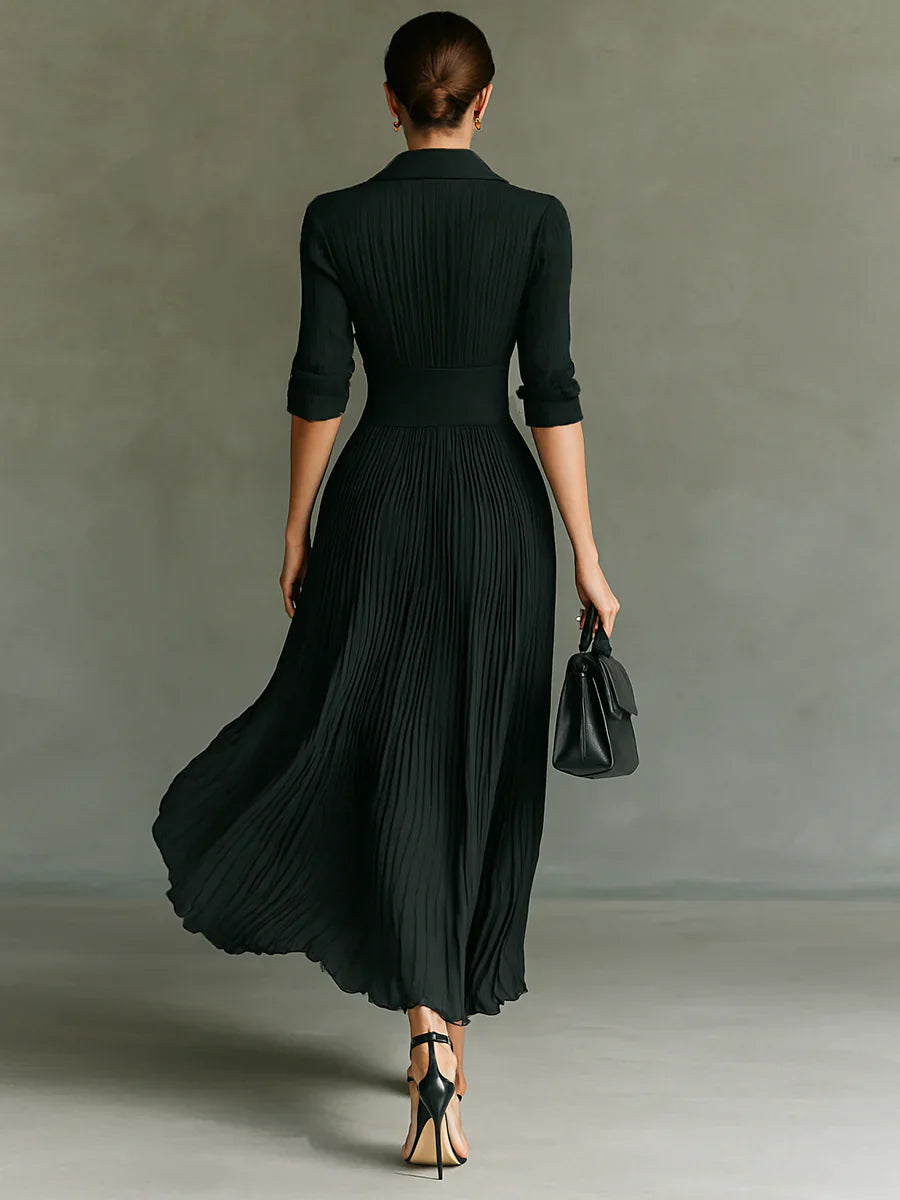 Margot - Vestido largo con escote de solapa