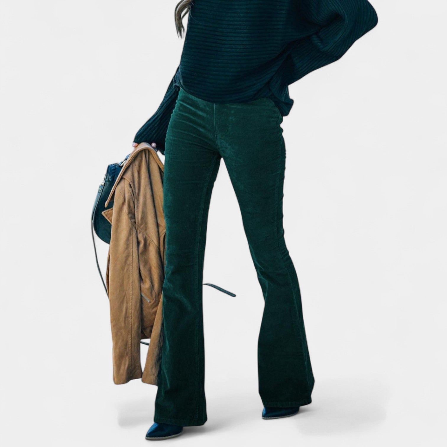 Renata – Pantalones de terciopelo con piernas anchas