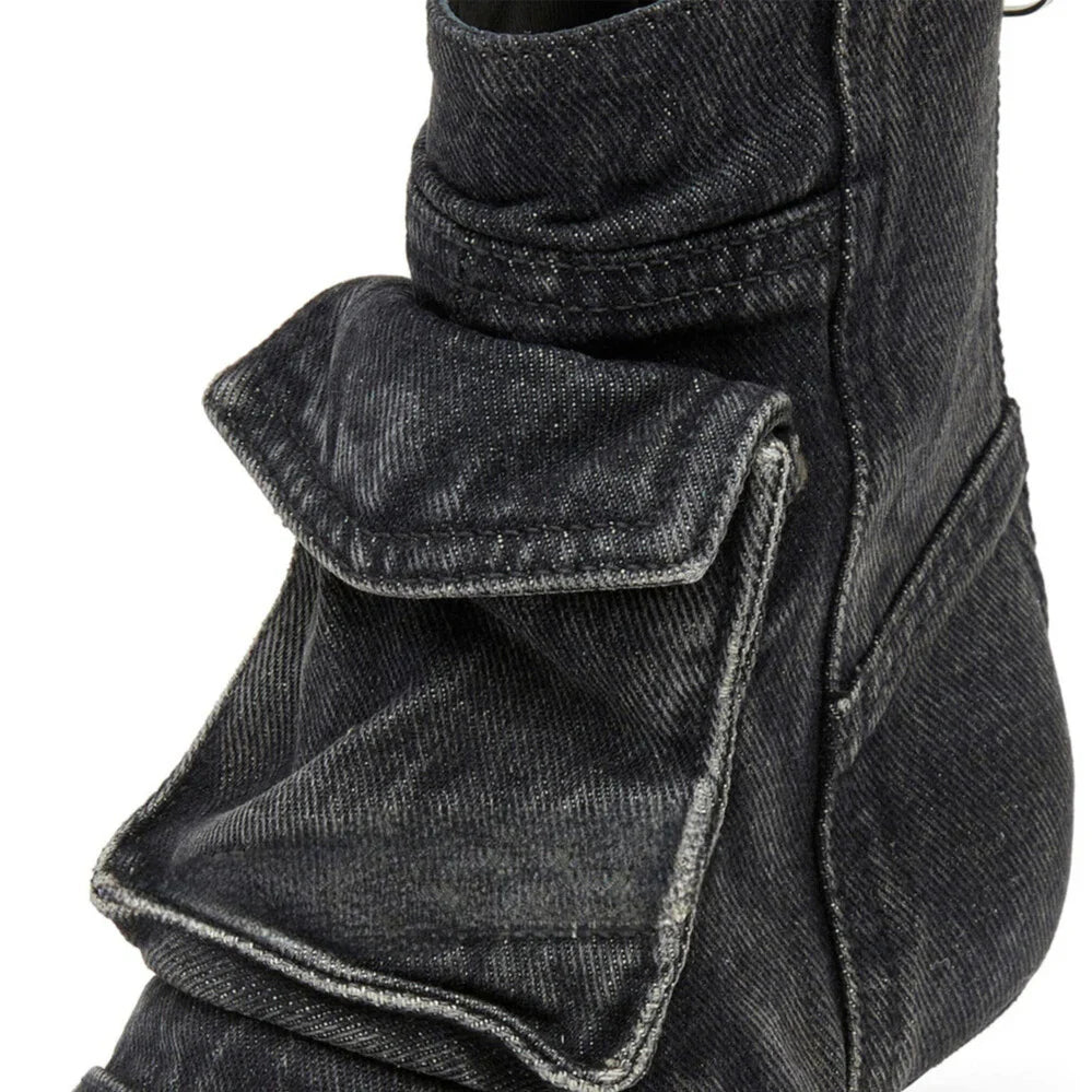 Vega - Botines de diseño cargo en tejido tejano