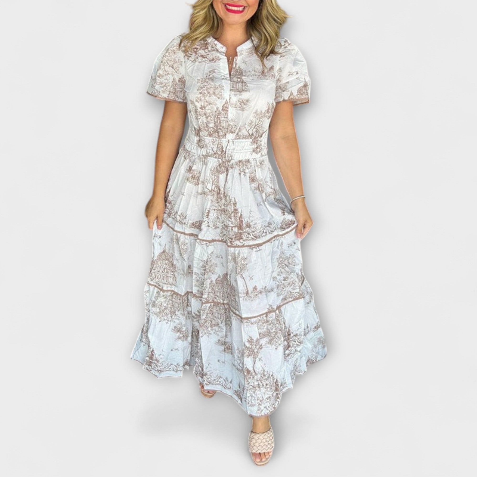 Eliza - Vestido maxi con estampado clásico