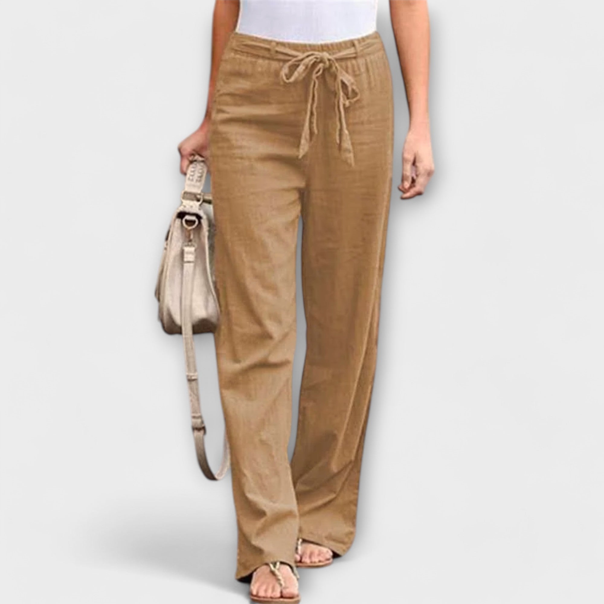 Loreen - Pantalones de lino ligeros