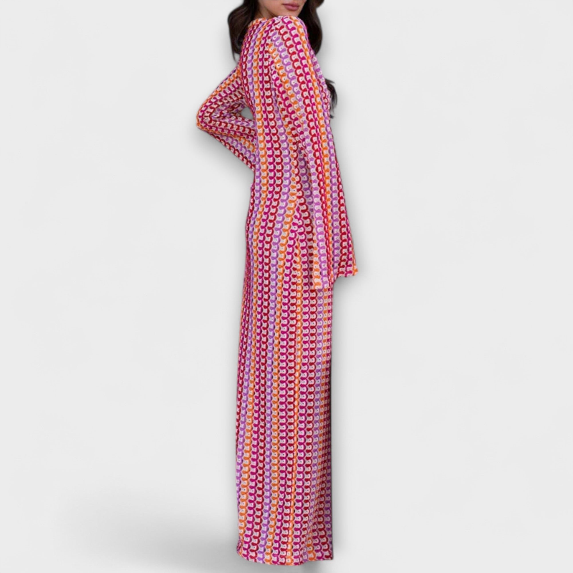 Elina – Vestido maxi con escote en V y un toque vacacional