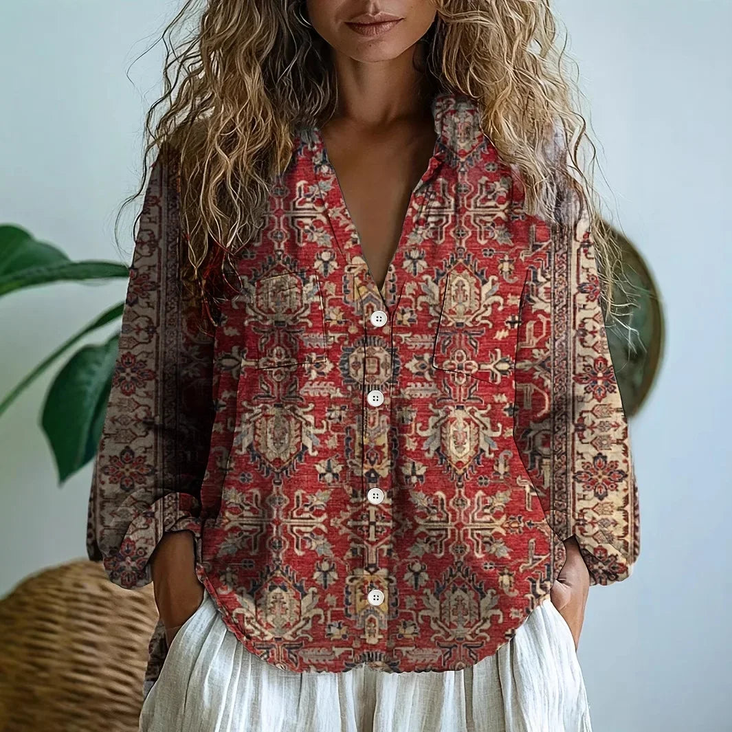 Sofía – Blusa suelta con estampado natural