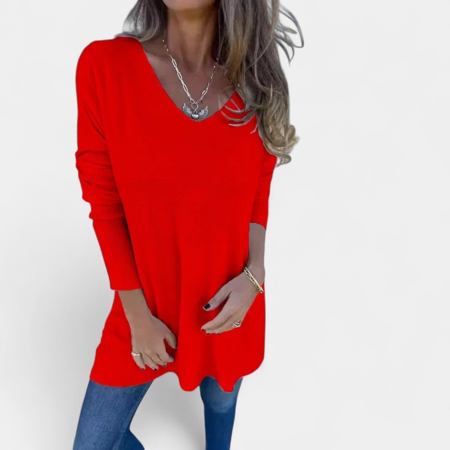 Leontýna – Túnica de punto suelta con escote en V