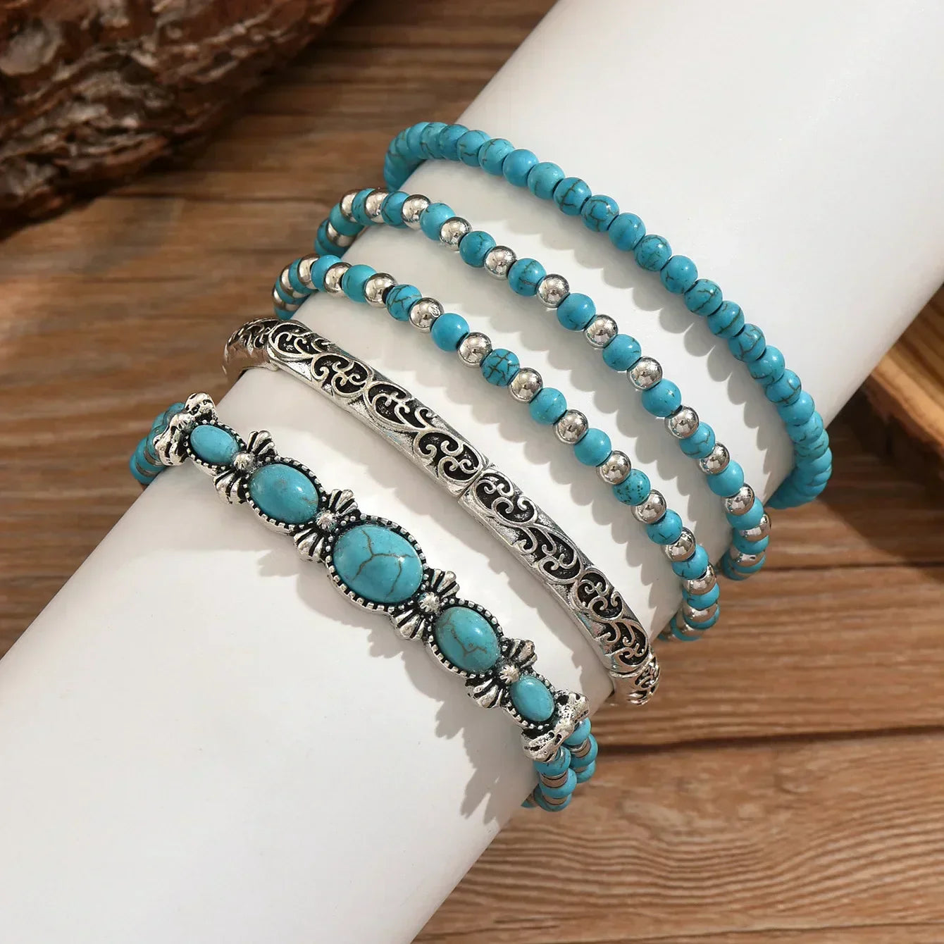 Maëlys™ — Pulsera multi-rangos turquesa refinada