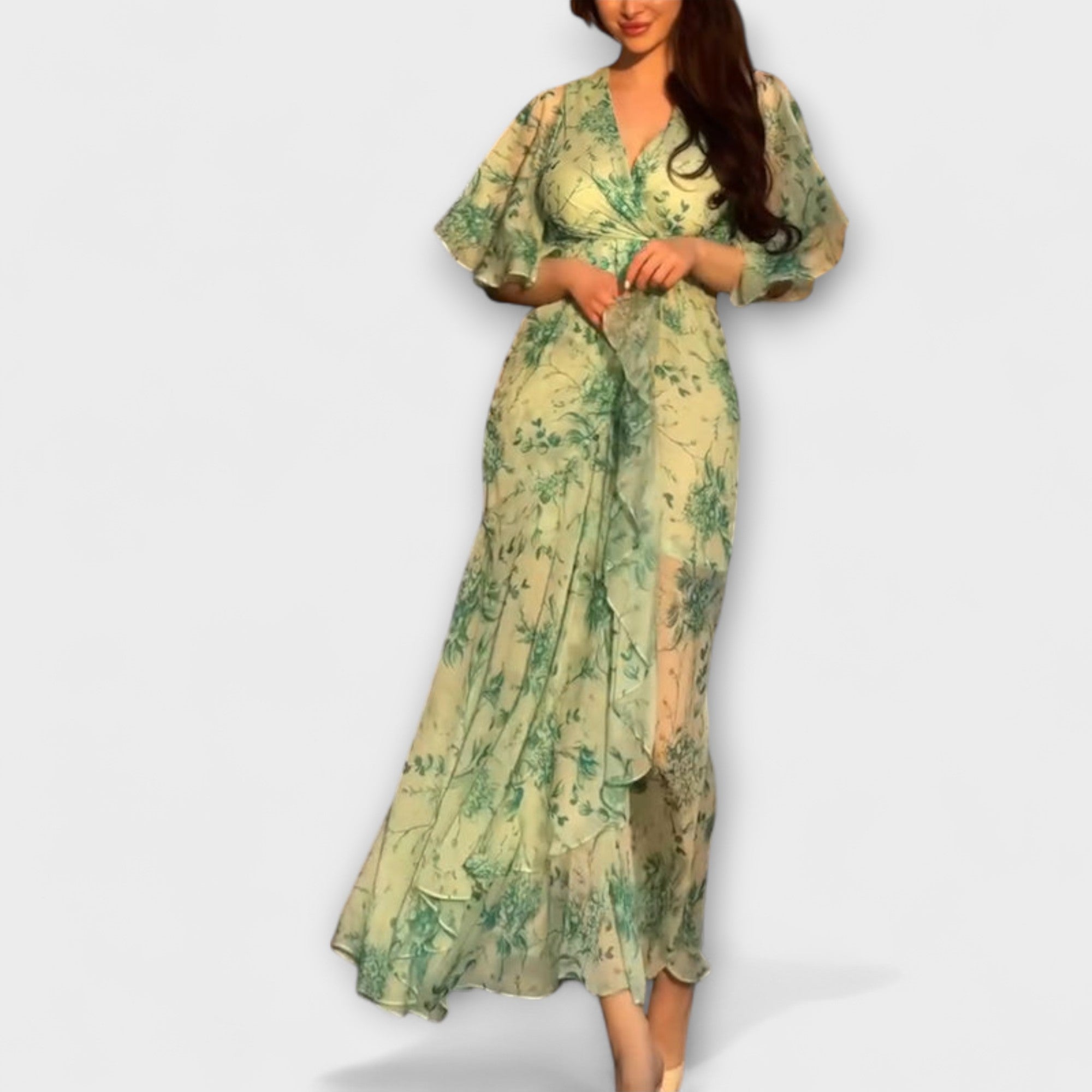 Lana - Vestido floral elegante con escote en V