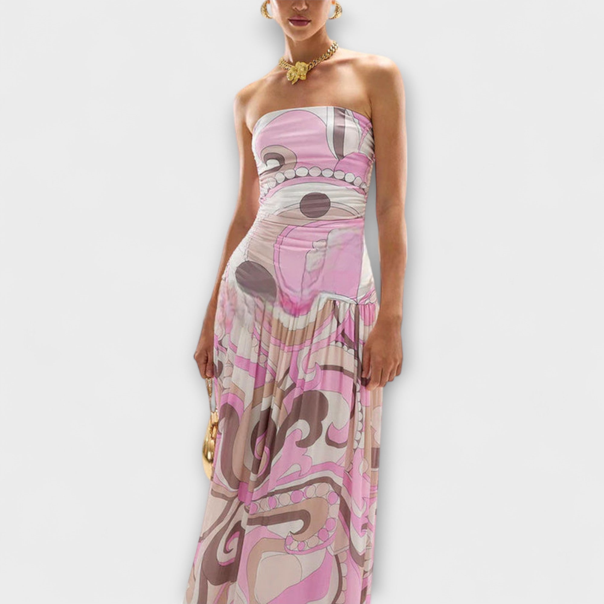 Tatum - Asombrosos vestidos maxi de pastel con hombros descubiertos