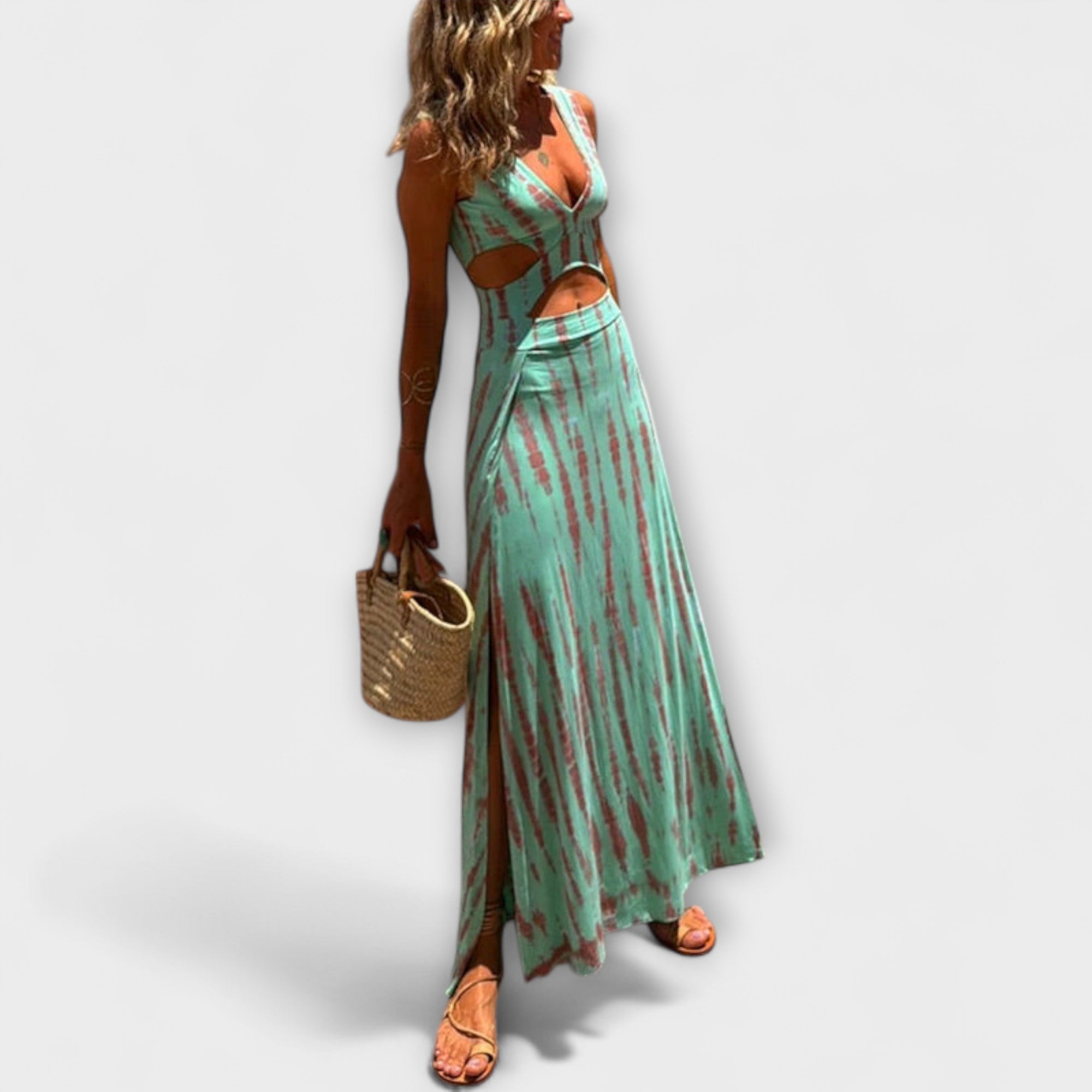 Ella - Eleanor Tie-Dye Vestido Largo con Abertura
