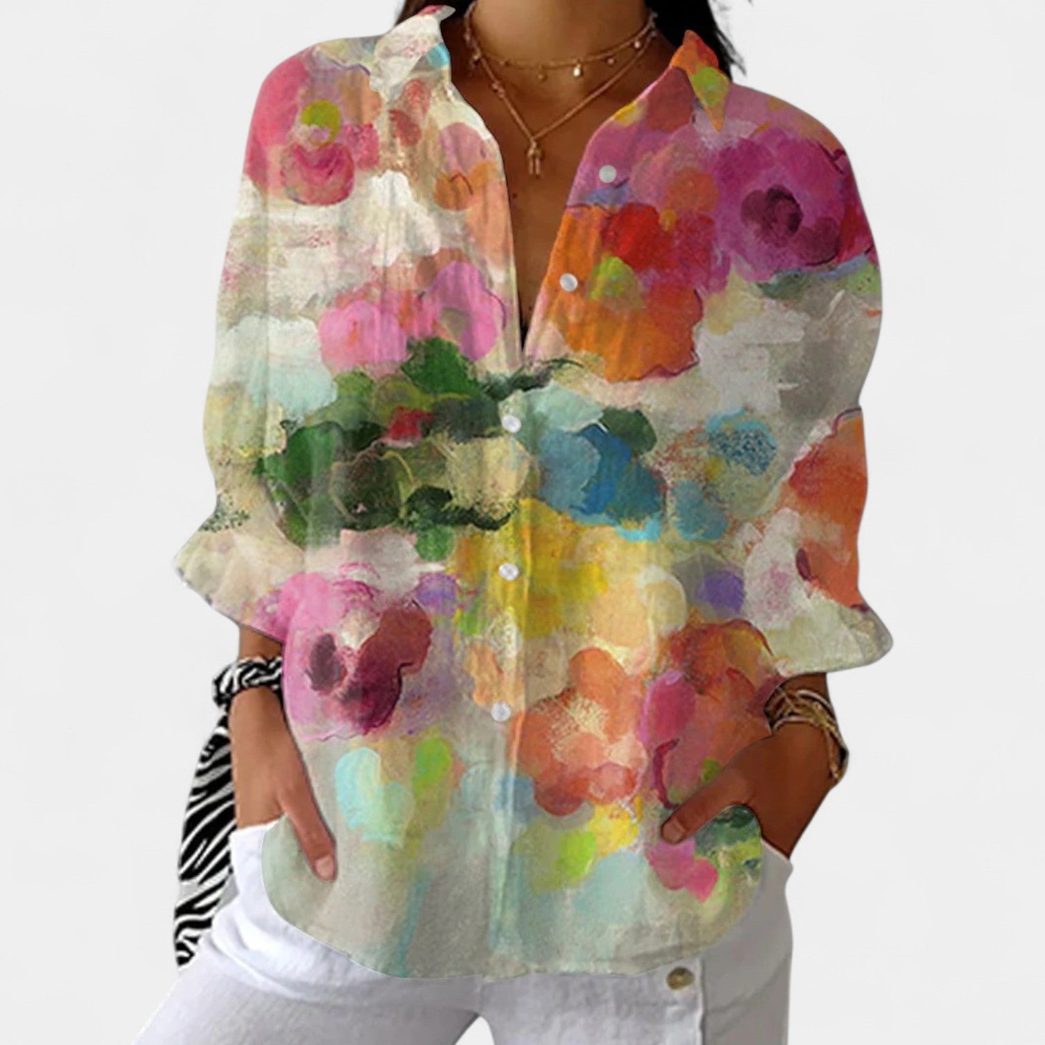Nika – Blusa de verano con estampado vibrante