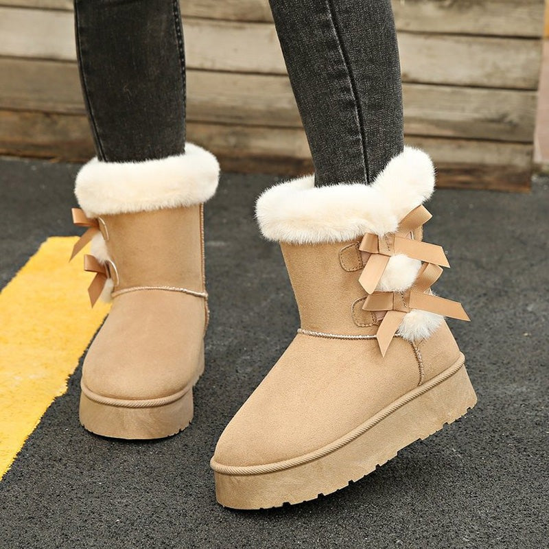 Lía - Botas de nieve con lazo y forro cálido