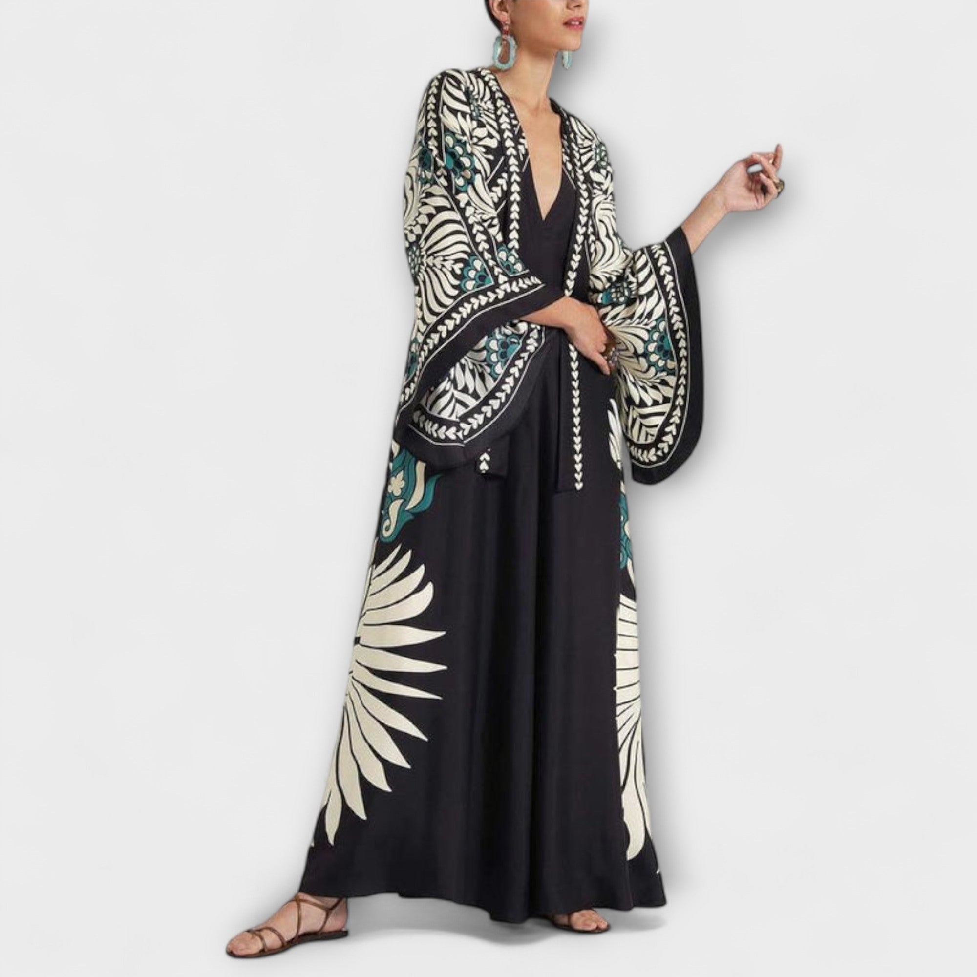 Giselle - Vestido Maxi Estiloso con Estampado Floral