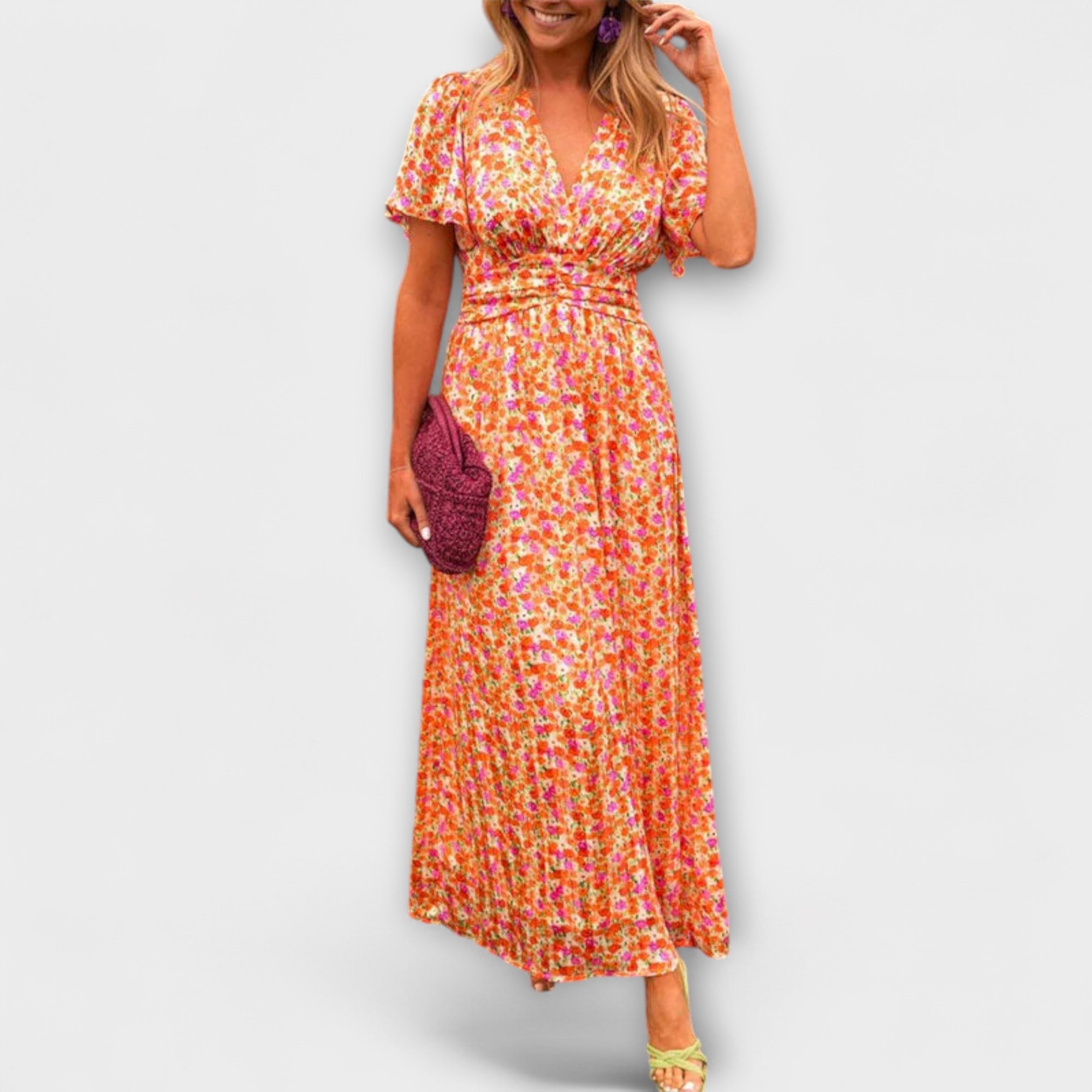 Elsie - Vestido clásico con escote en V