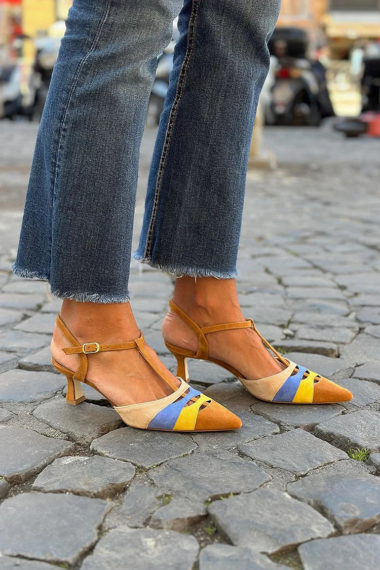 TACONES BAJOS MULTICOLOR