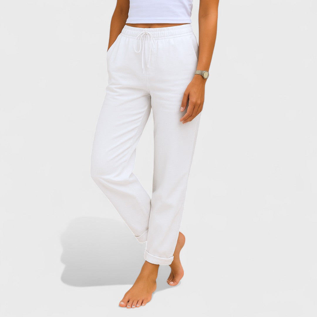 Klára - Pantalones de Lino Stretch