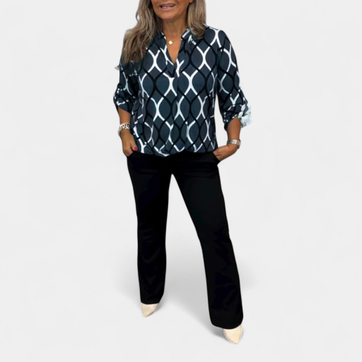 Petra – Blusa con patrón gráfico