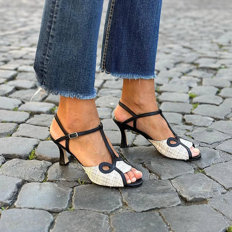 SANDALIAS RETRO DE TACÓN MEDIO