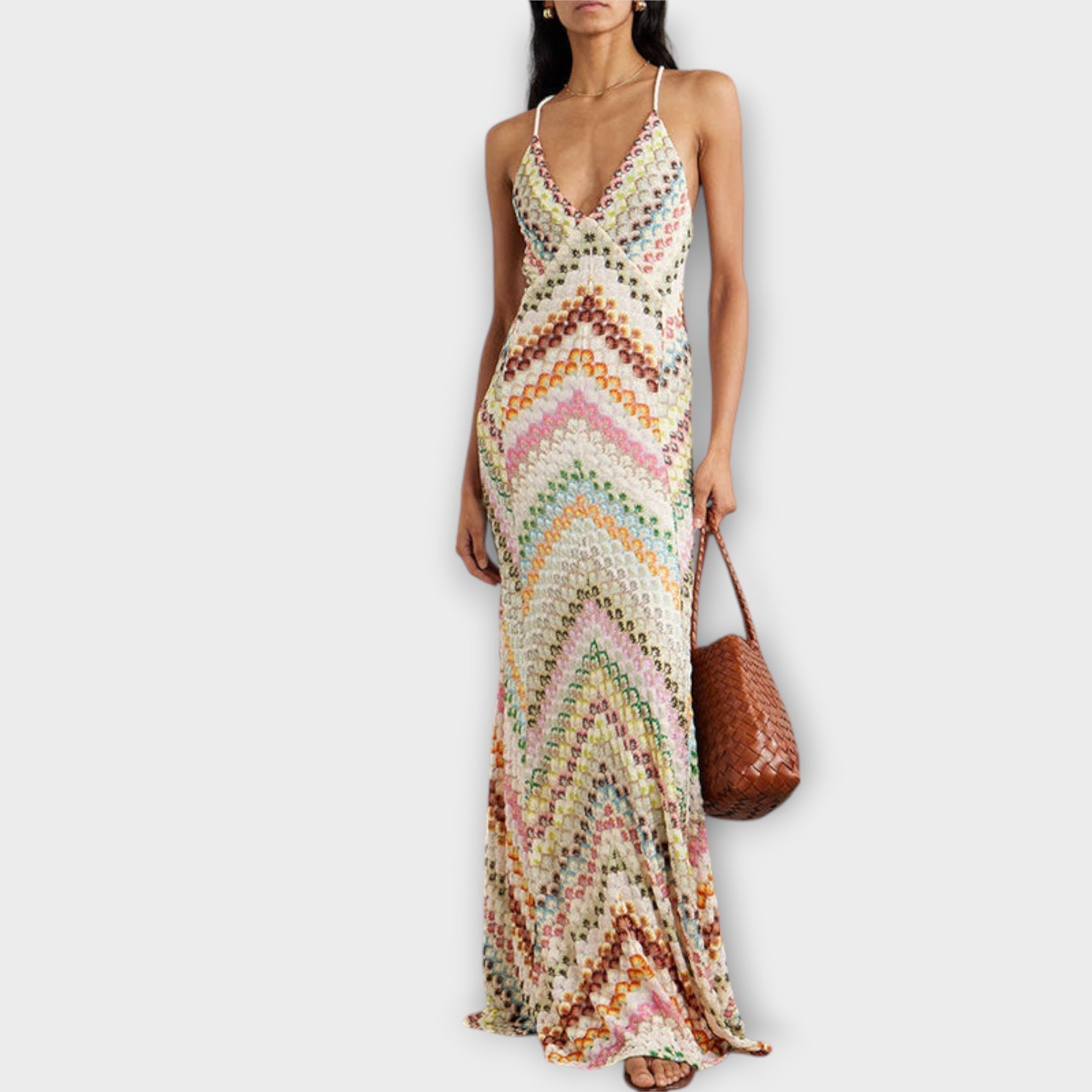 Remi - Maxi vestido con patrón de espiga colorido de Missoni