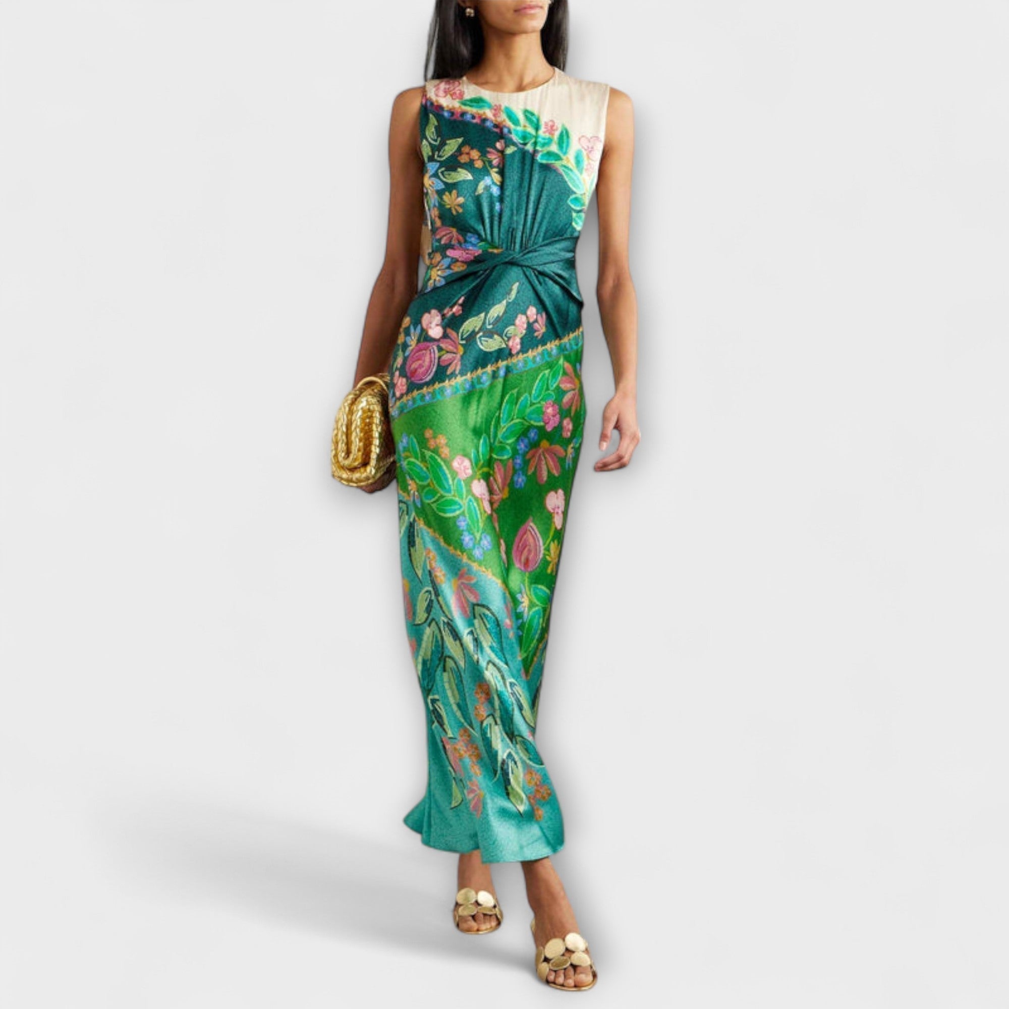 Aisling - Ropa Maxi Elegante con Ajuste Enrollado y Patrón Floral