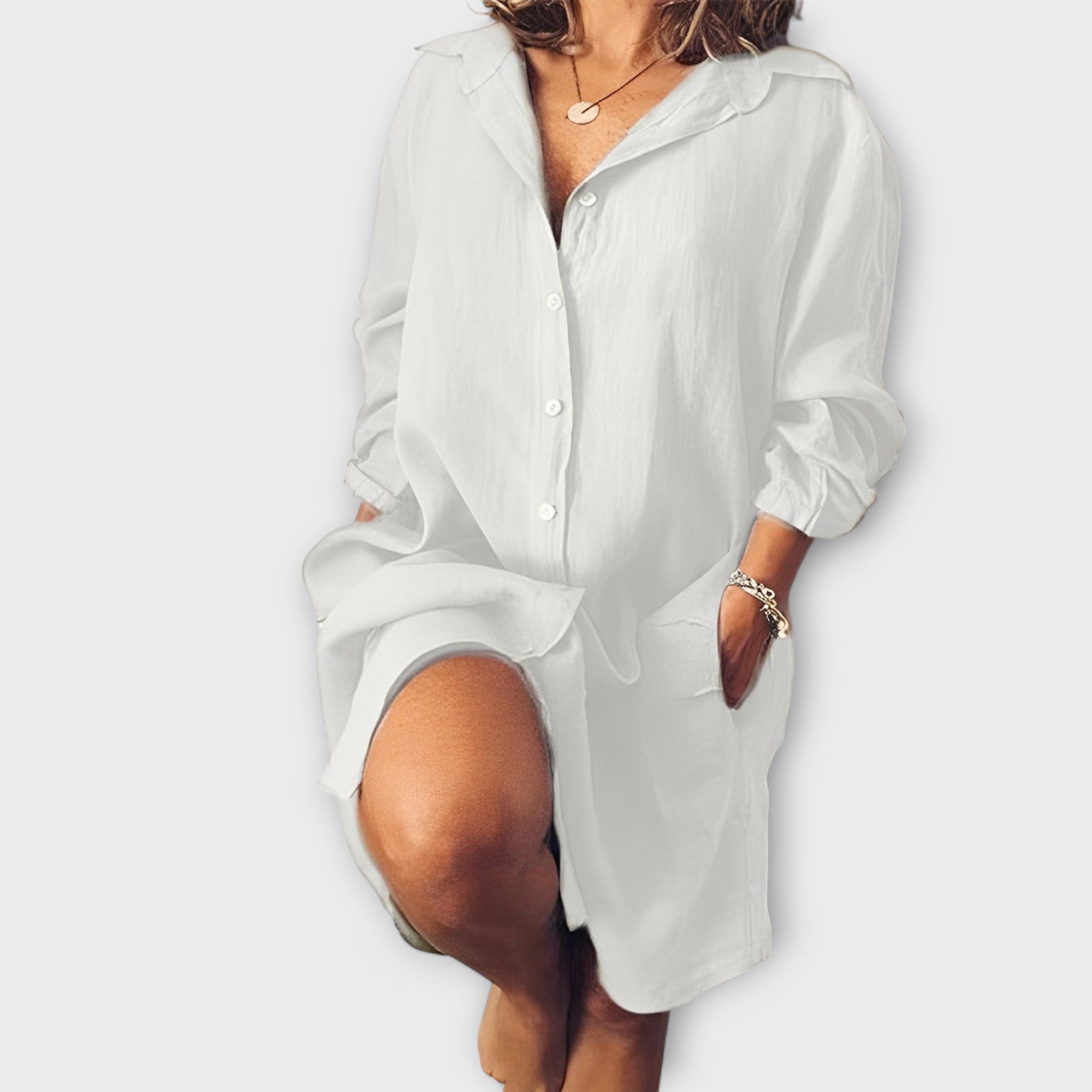 Blusa de lino casual para uso diario