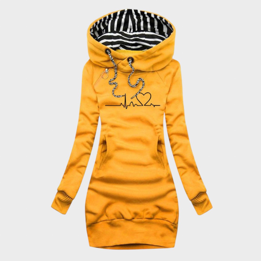 Helena - Vestido de suéter con diseño de corazón