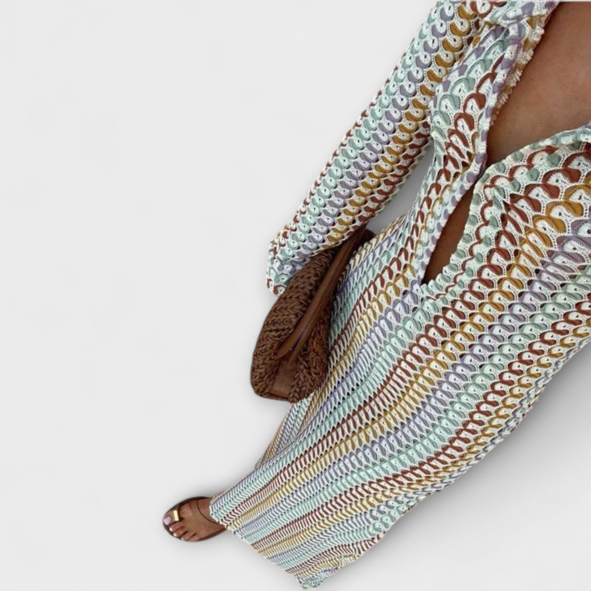 Elina – Vestido maxi con escote en V y un toque vacacional