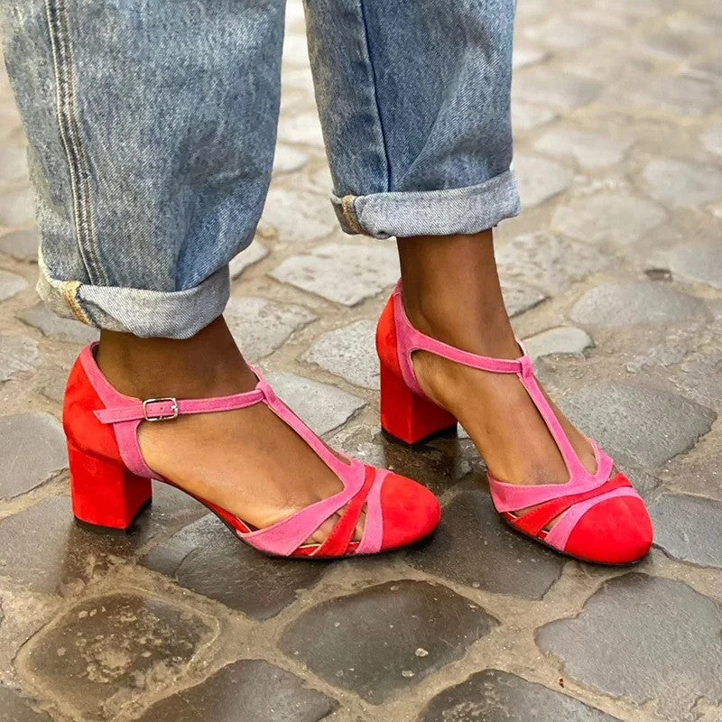 ZAPATO CON T-BAR Y TACÓN ESTABLE