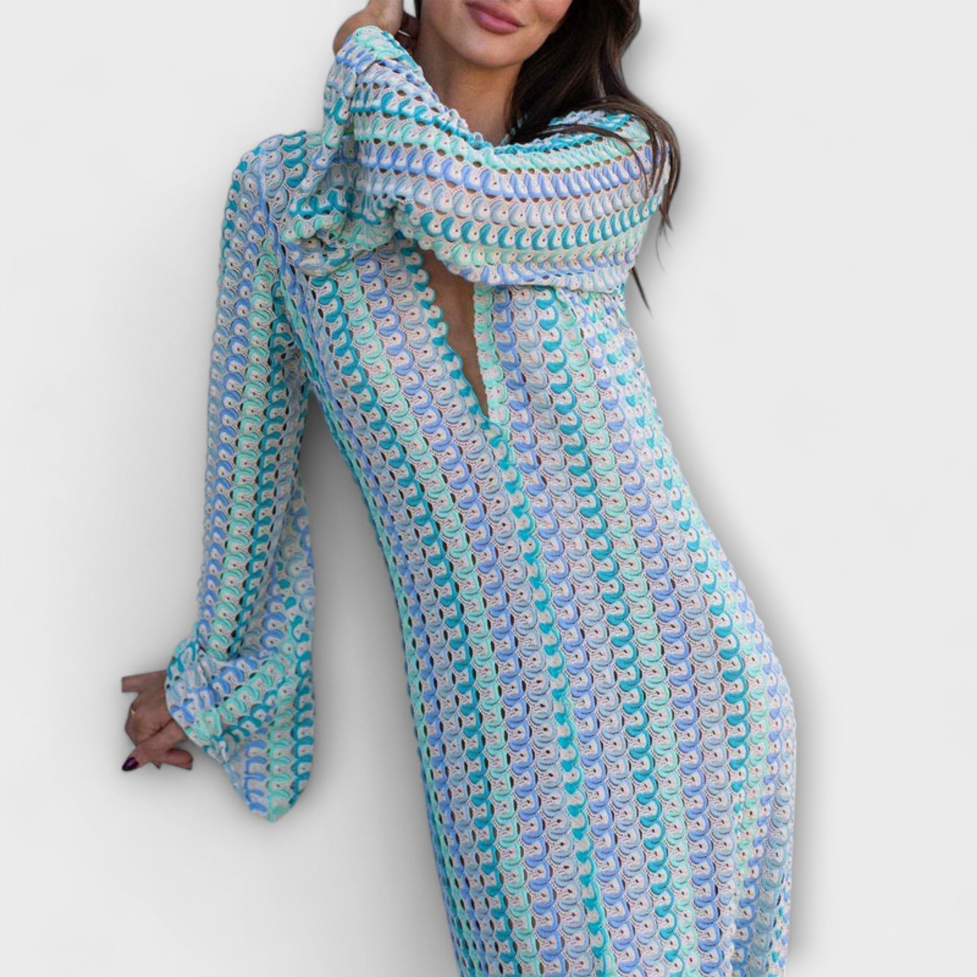 Elina – Vestido maxi con escote en V y un toque vacacional