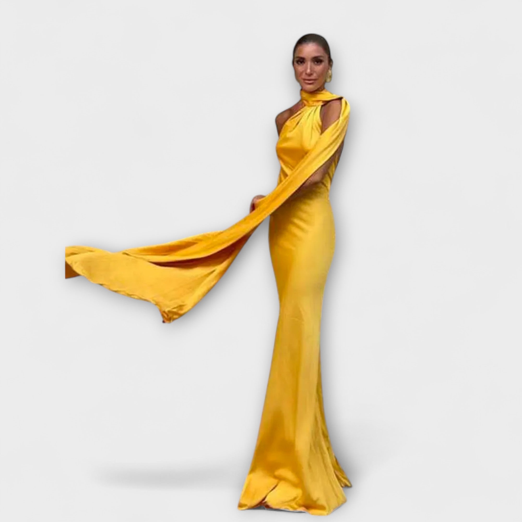 Vestido Maxi Šik con hombros al aire y atado al cuello