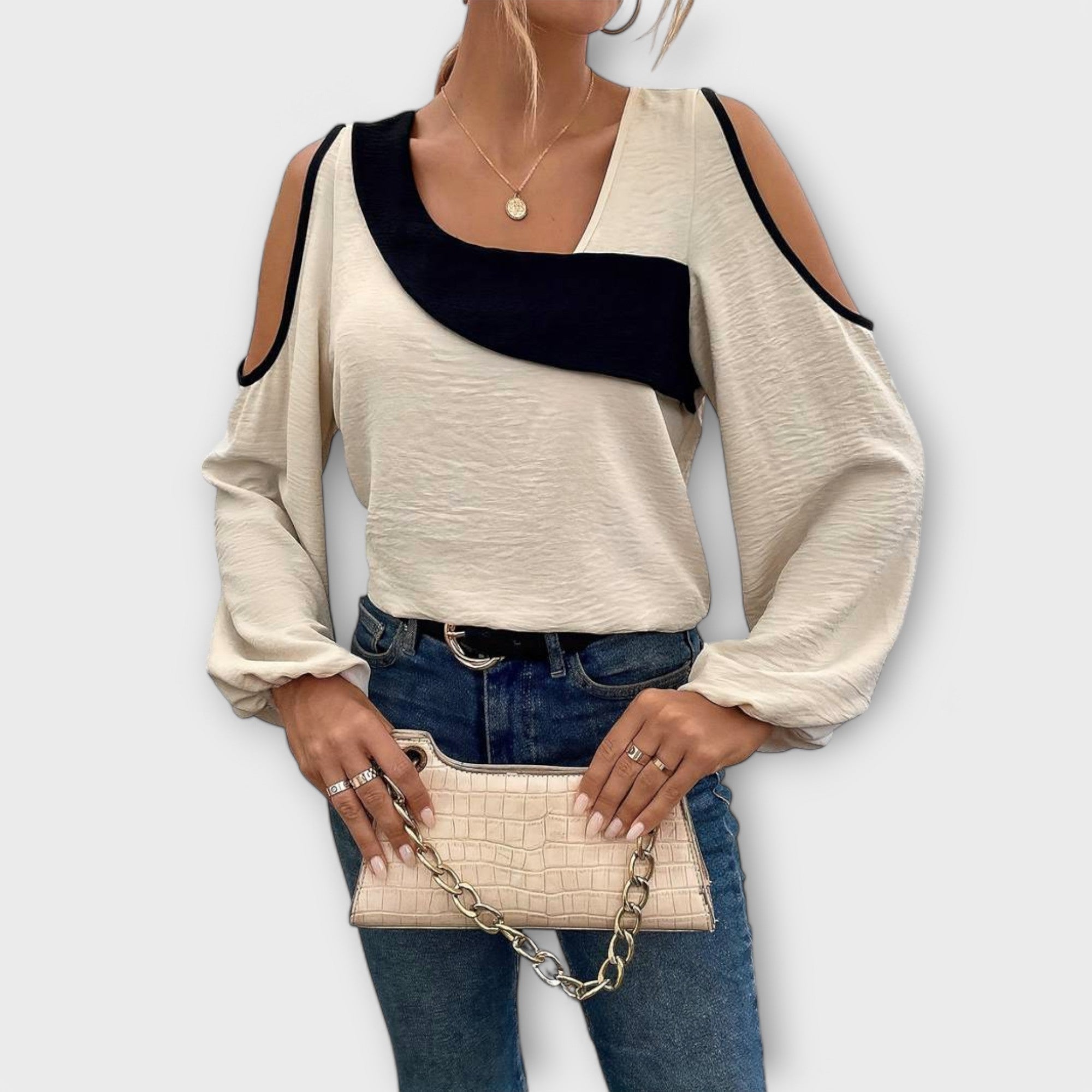 Scarlett - Blusa con escote rectangular