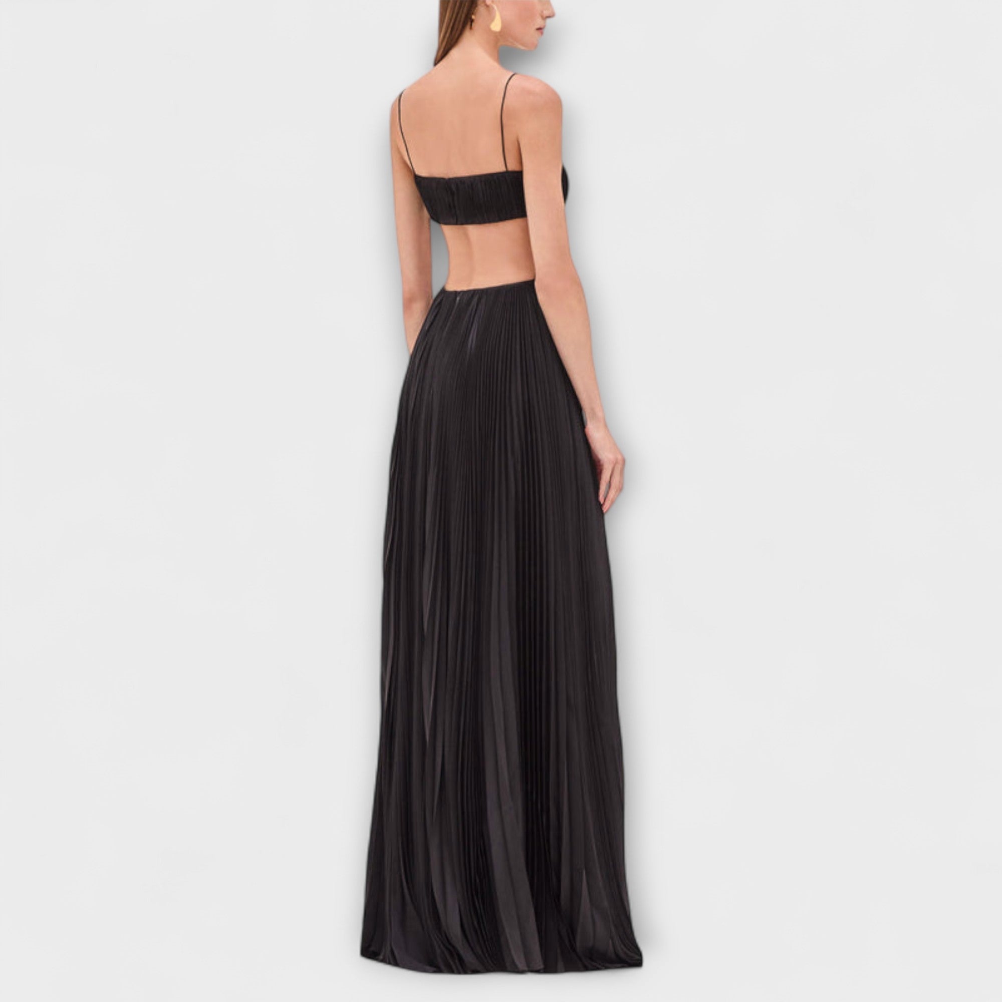 Mireille - Elegantes Vestido Maxi con Pliegues y Cortes