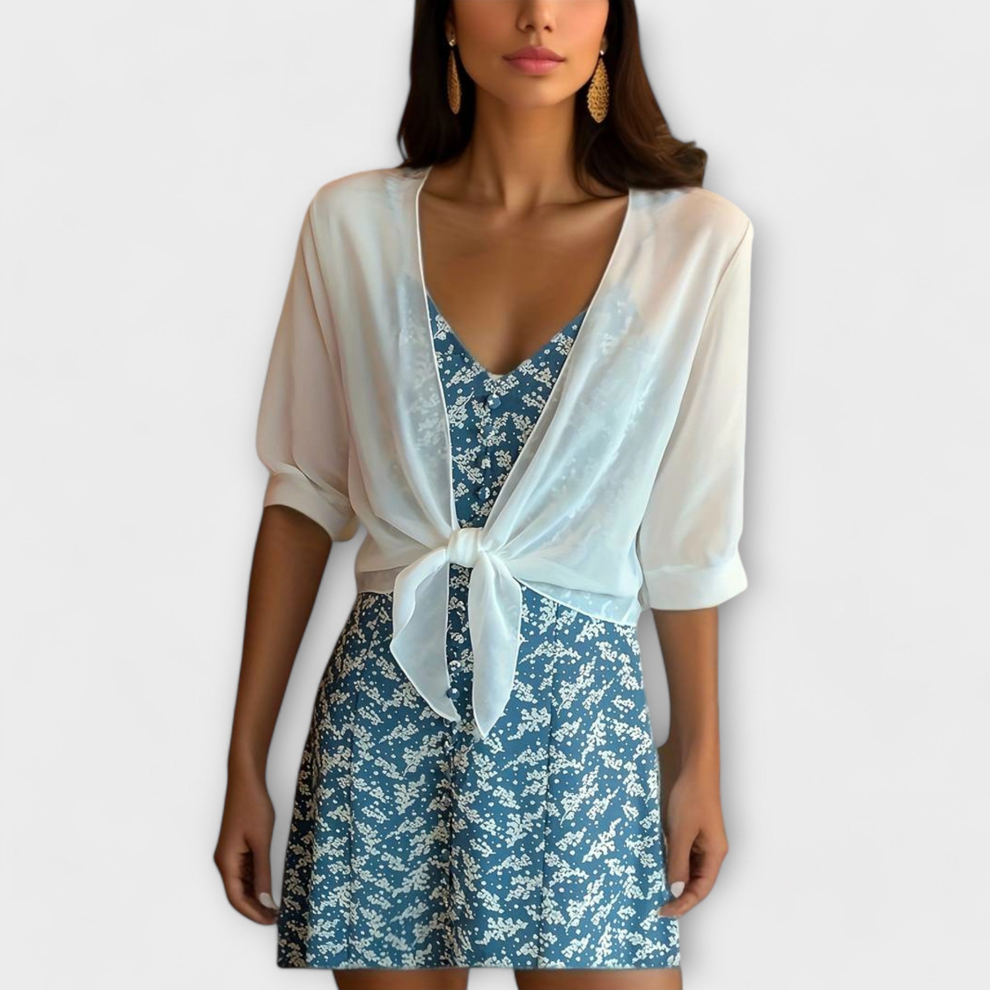 Olivia - Blusa con parte delantera abierta