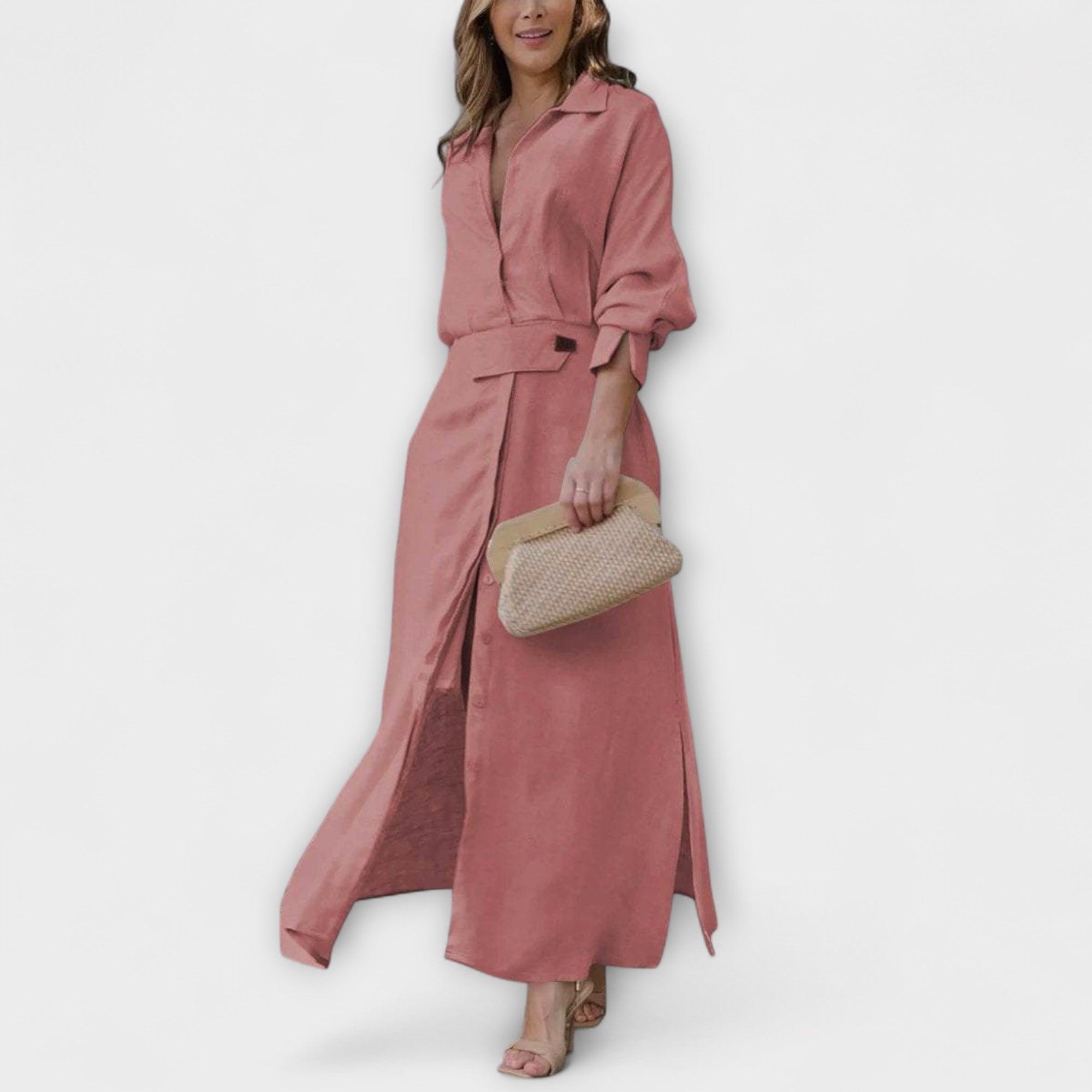 Jeanette - Vestido maxi con escote en V