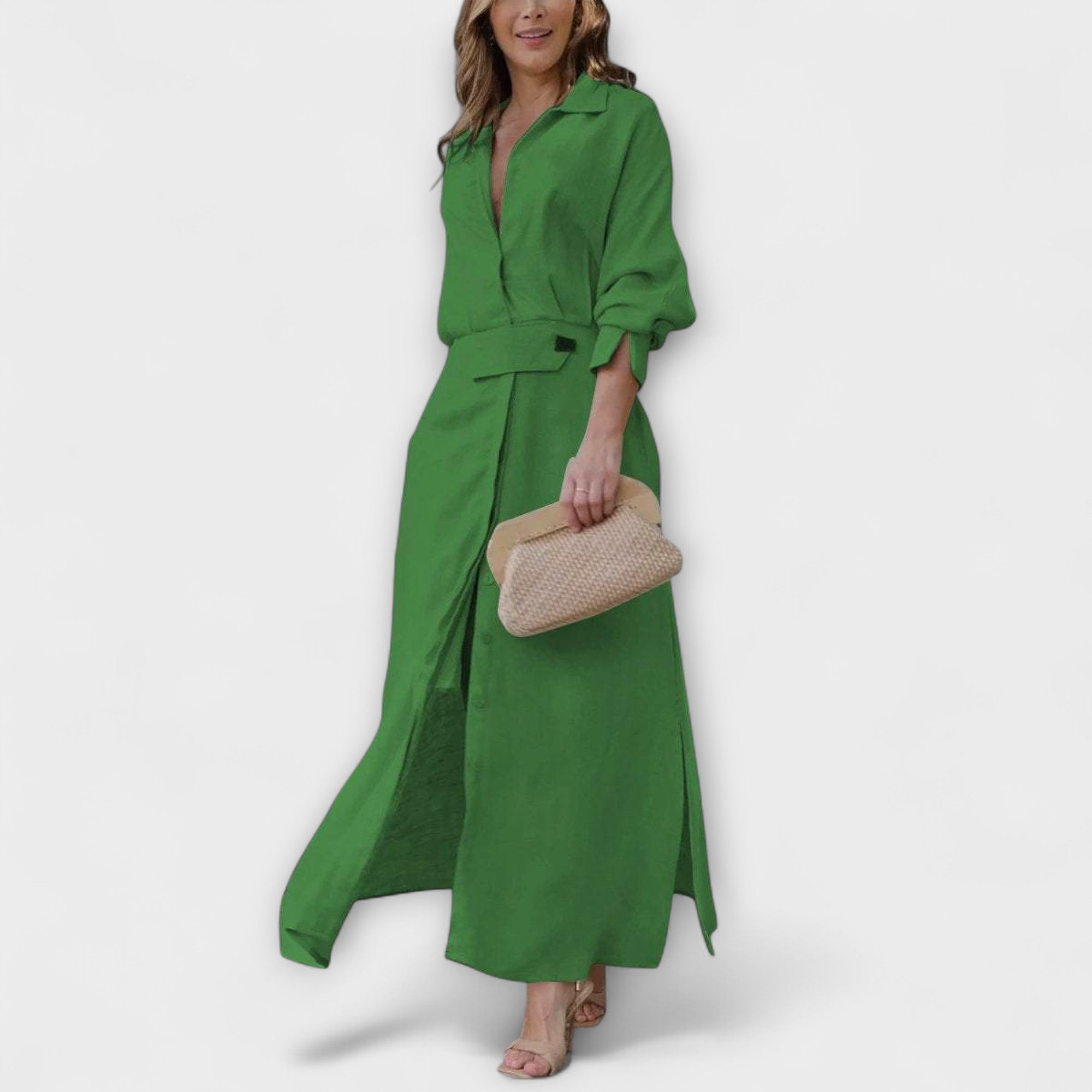 Jeanette - Vestido maxi con escote en V